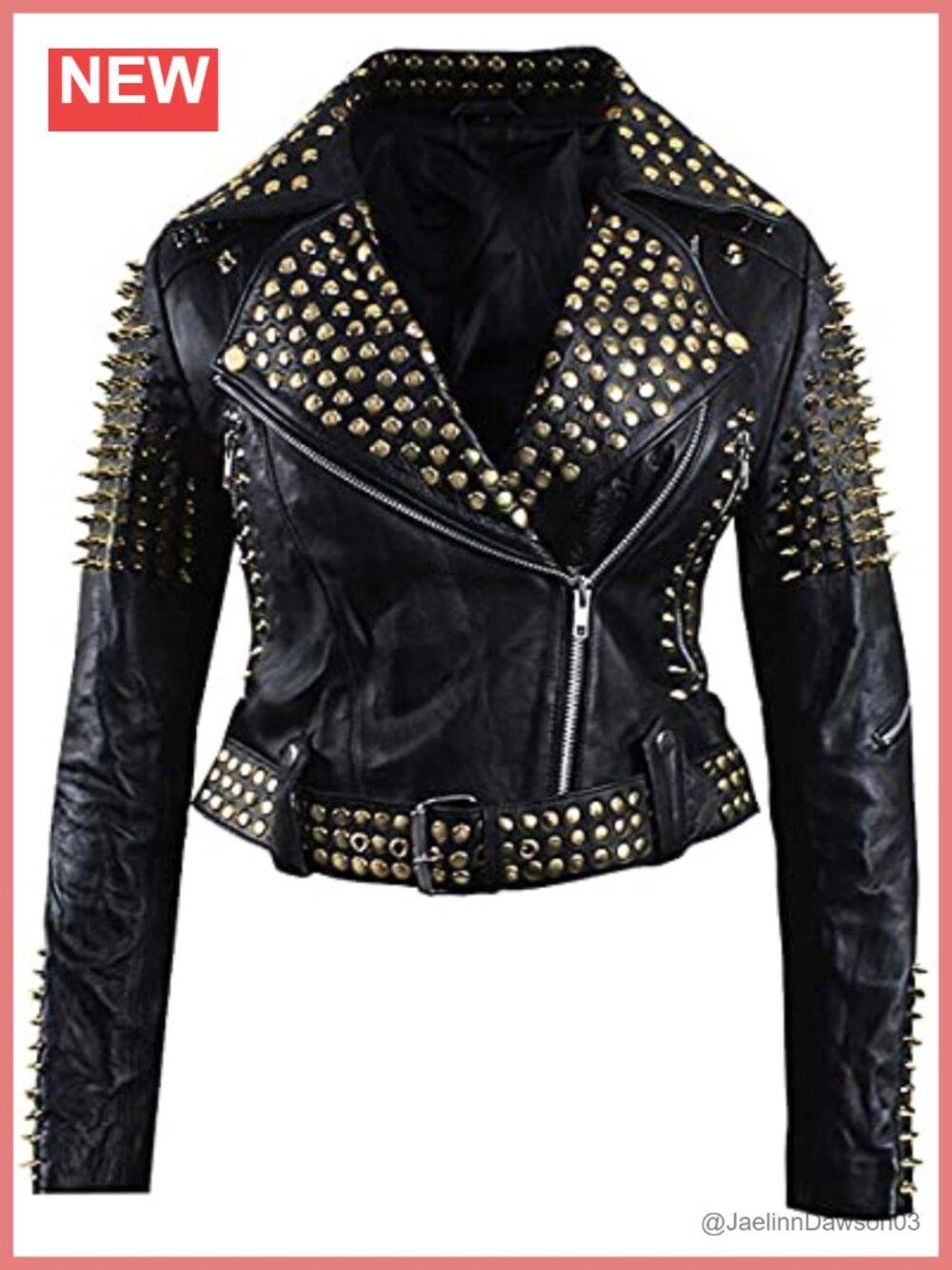 Studded Leather Jacket Spikes Moto Biker Rocker Outerwear